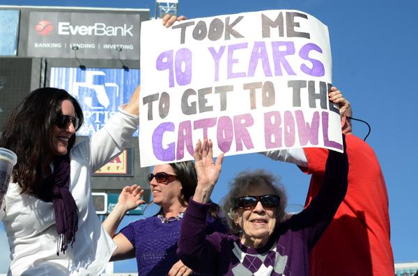 One of Northwestern's older fans got a chance to watch the Wildcats win their first bowl game since the 1949 Rose Bowl.