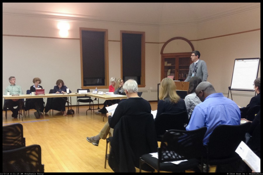 Carl Caneva, the city’s assistant director of the health department, speaks in front of city staff Monday. Officials met at the first Human Services Funding Summit meeting to discuss better ways to allocate funding to public services.