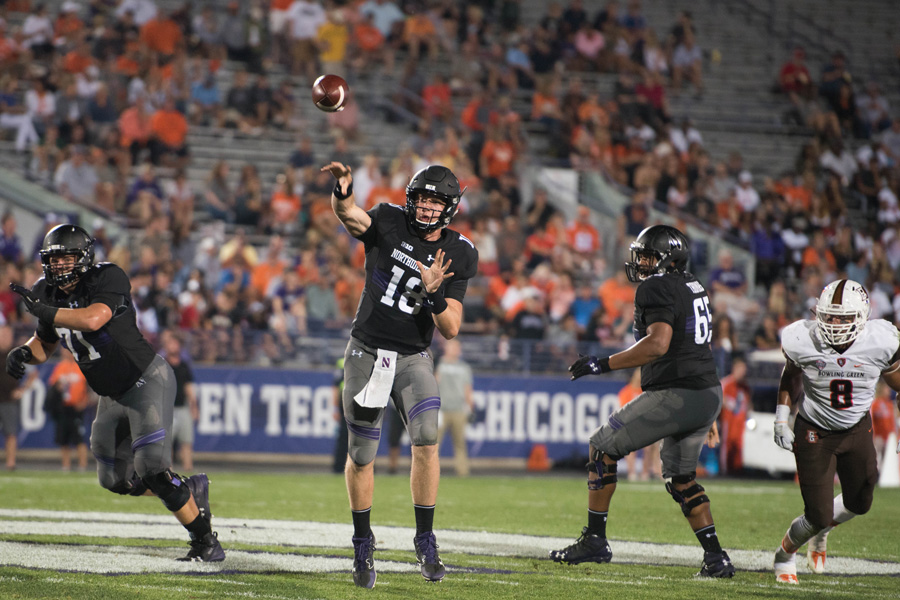 Clayton Thorson throws the ball. The junior quarterback will look to lead the Wildcats into a successful conference season.