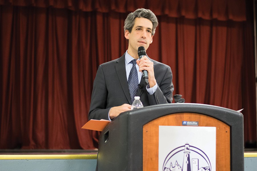 State Sen. Daniel Biss (D-Evanston) speaks at an event in January. On Thursday, Biss released a statement urging citizens to support a bill on gun dealer licensing he plans to introduce in the Illinois State Senate.