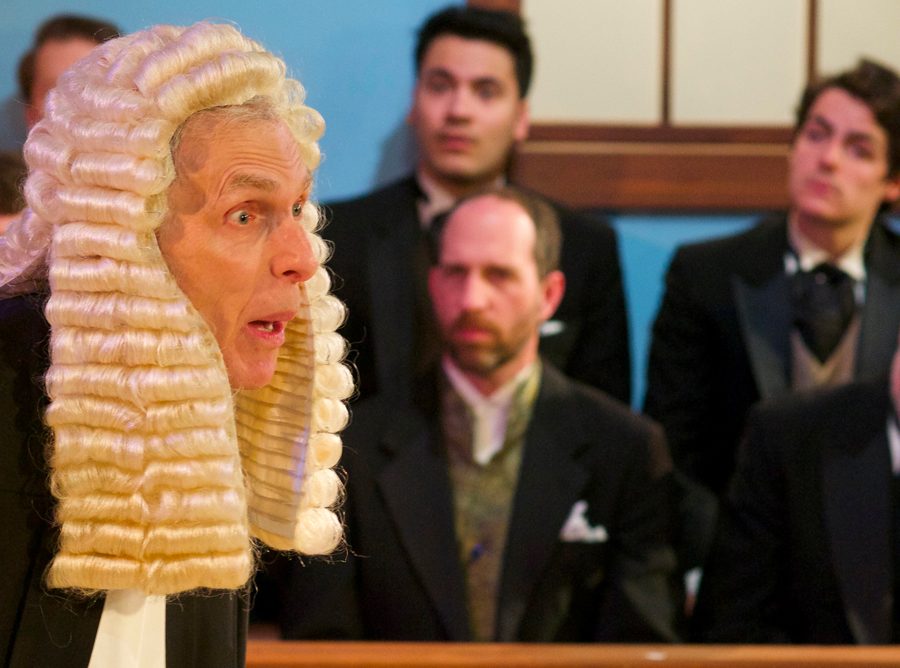 Kingsley Day acts as The Learned Judge in “Trial by Jury.” The actor said he likes the intimacy of City Lit Theater.