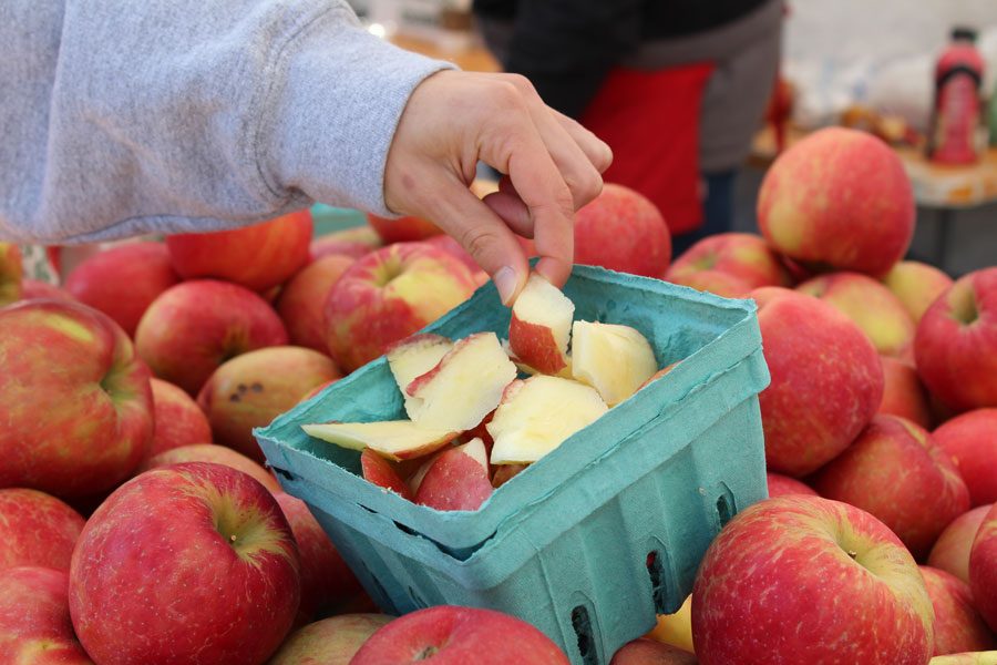 The Downtown Evanston Outdoor Farmers Market. The market begins at 7:30 a.m. on Saturdays through Nov. 2.
