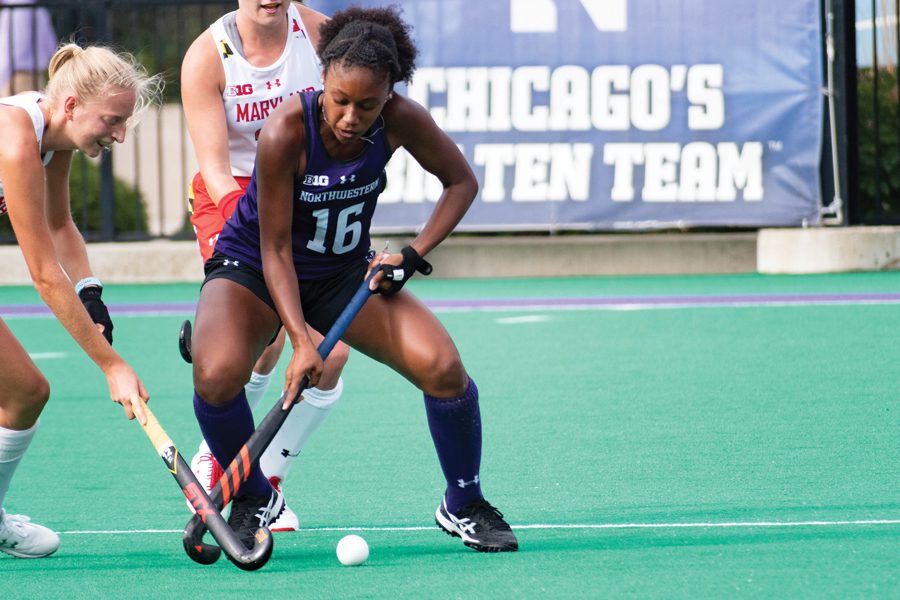  Christen Conley battles with an opponent for the ball. The junior midfielder has played in four games this season.