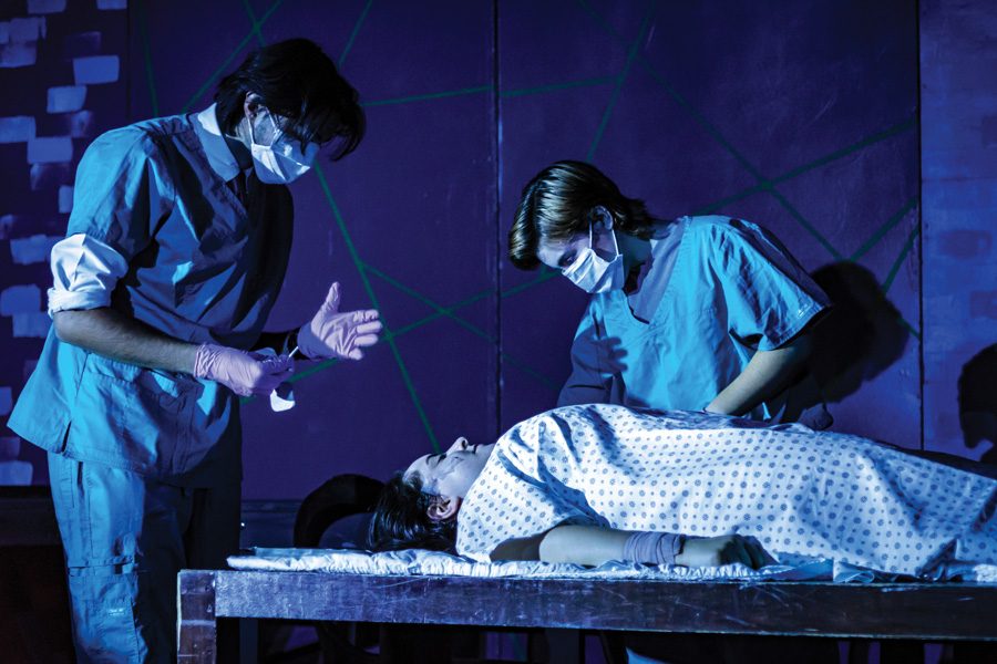  Actors rehearse in “Next to Normal.” The musical, which follows a woman struggling with bipolar disorder and trauma, opens this Thursday. 