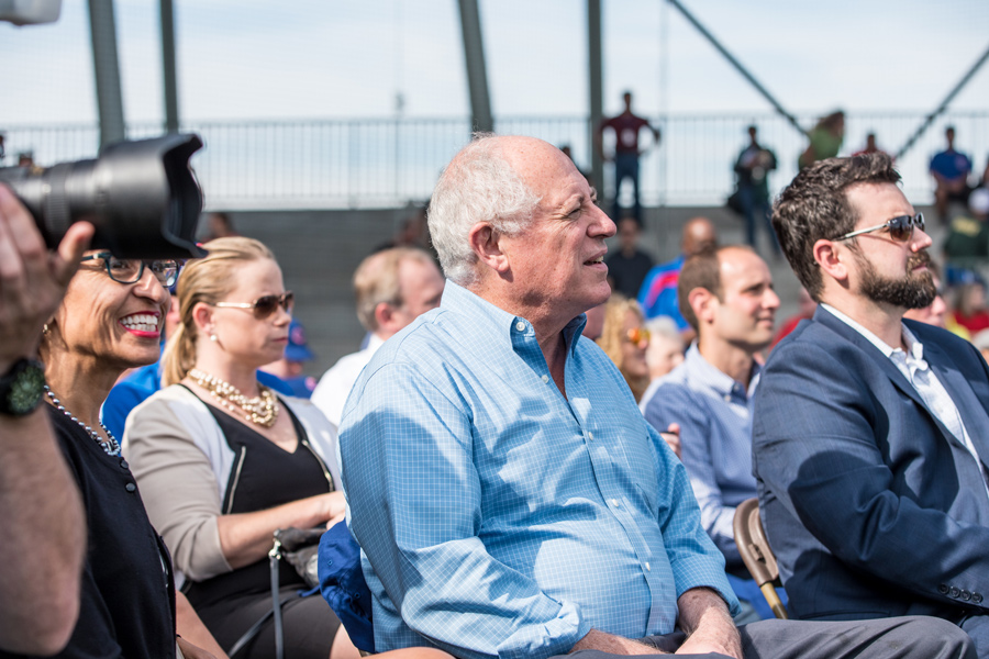Former Illinois Gov. Pat Quinn attends the grand opening of Kerry Woods Cubs Field in September 2015. Quinn is the Evanston Voter Initiative’s legal counsel.