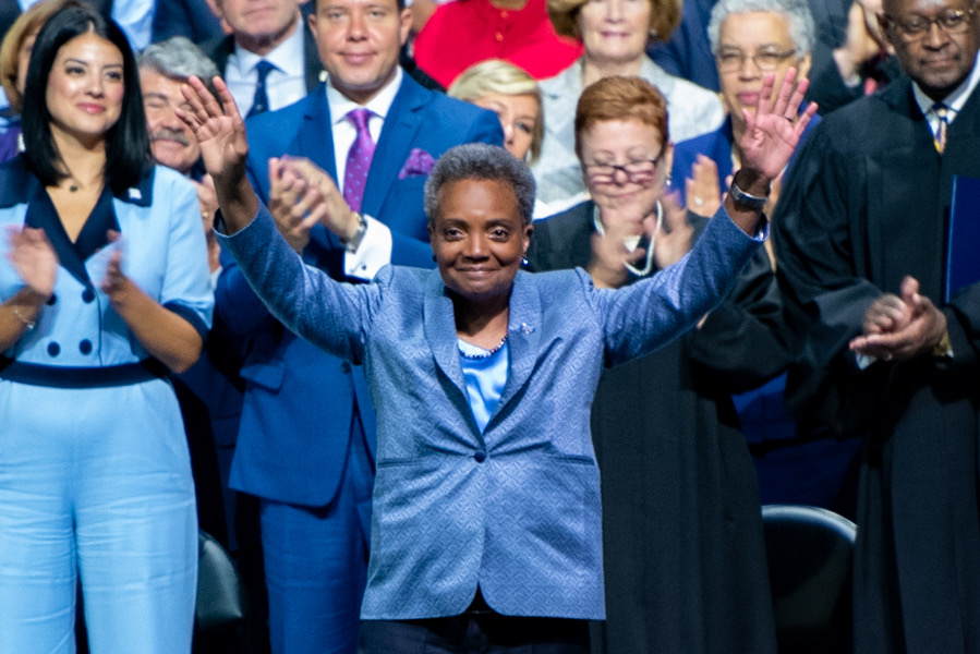 Chicago Mayor Lori Lightfoot at last May’s inauguration. Lightfoot was chosen as this year’s commencement speaker for graduation, which has been moved online due to the COVID-19 pandemic.
