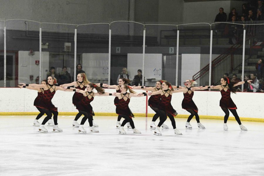 The Purple Line at the Synchro Illinois competition in January. Their competitive season was later halted due to COVID-19. 