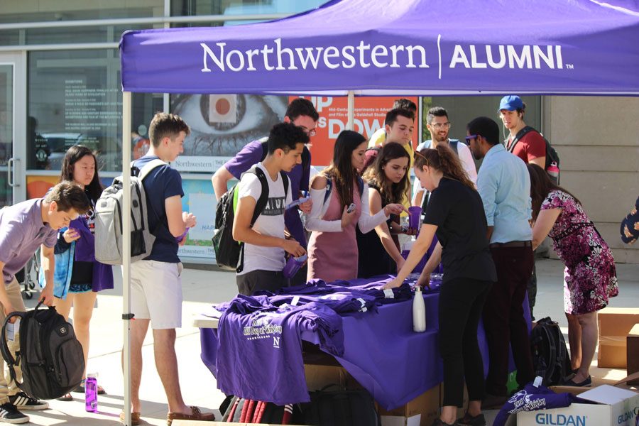 A Northwestern Alumni tent. NU alumni celebrating their reunions this year will participate in virtual events this weekend.  
