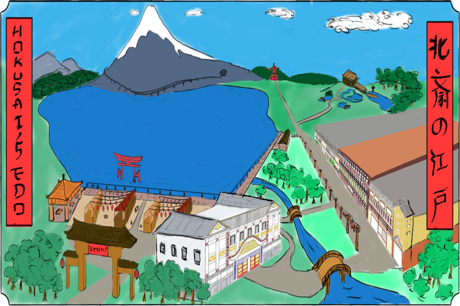 Hokusai’s Edo, designed by TPED for The Ohio State University TPEG Community Theme Park Design Competition.