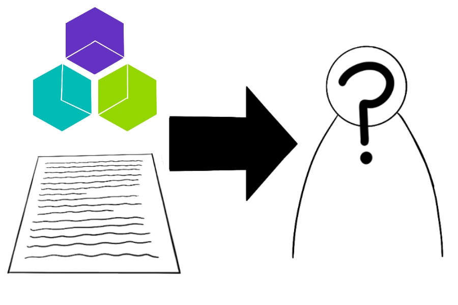 Image of legislation on paper with the ASG symbol above it. A black arrow points to the outline of a person with a question mark over their face.