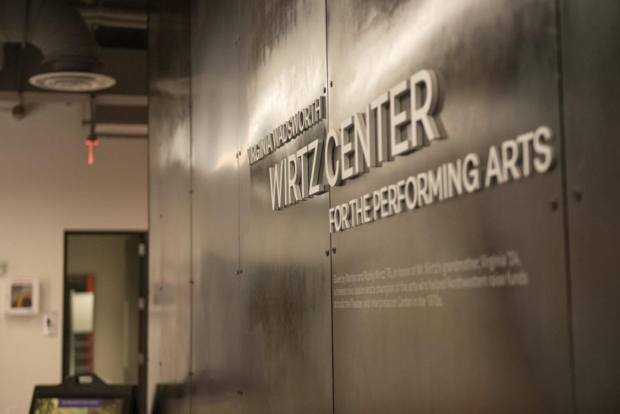 A gray wall with letters reading "Virginia Wadsworth Wirtz Center.}