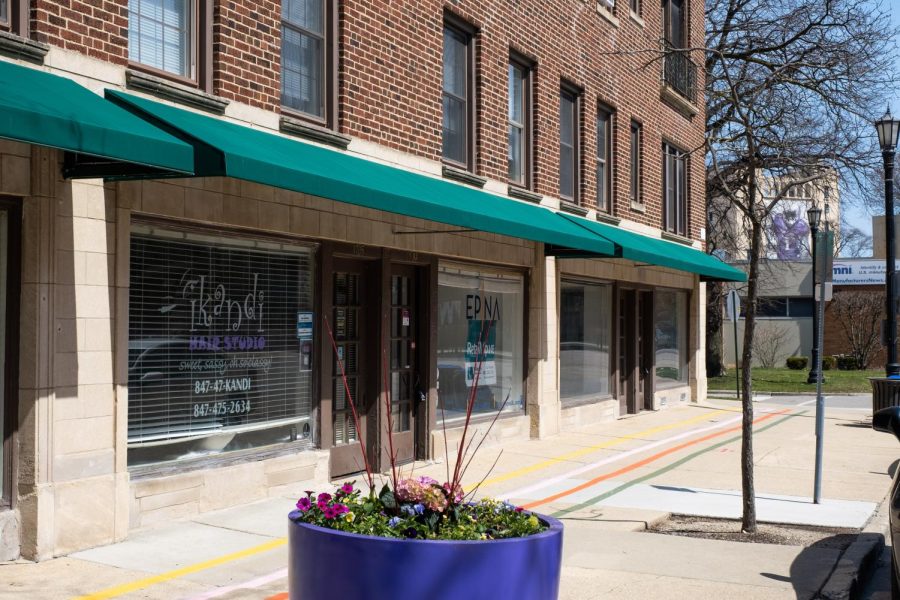 iKandi Hair Studio on Central Street with Ryan Field in the background.