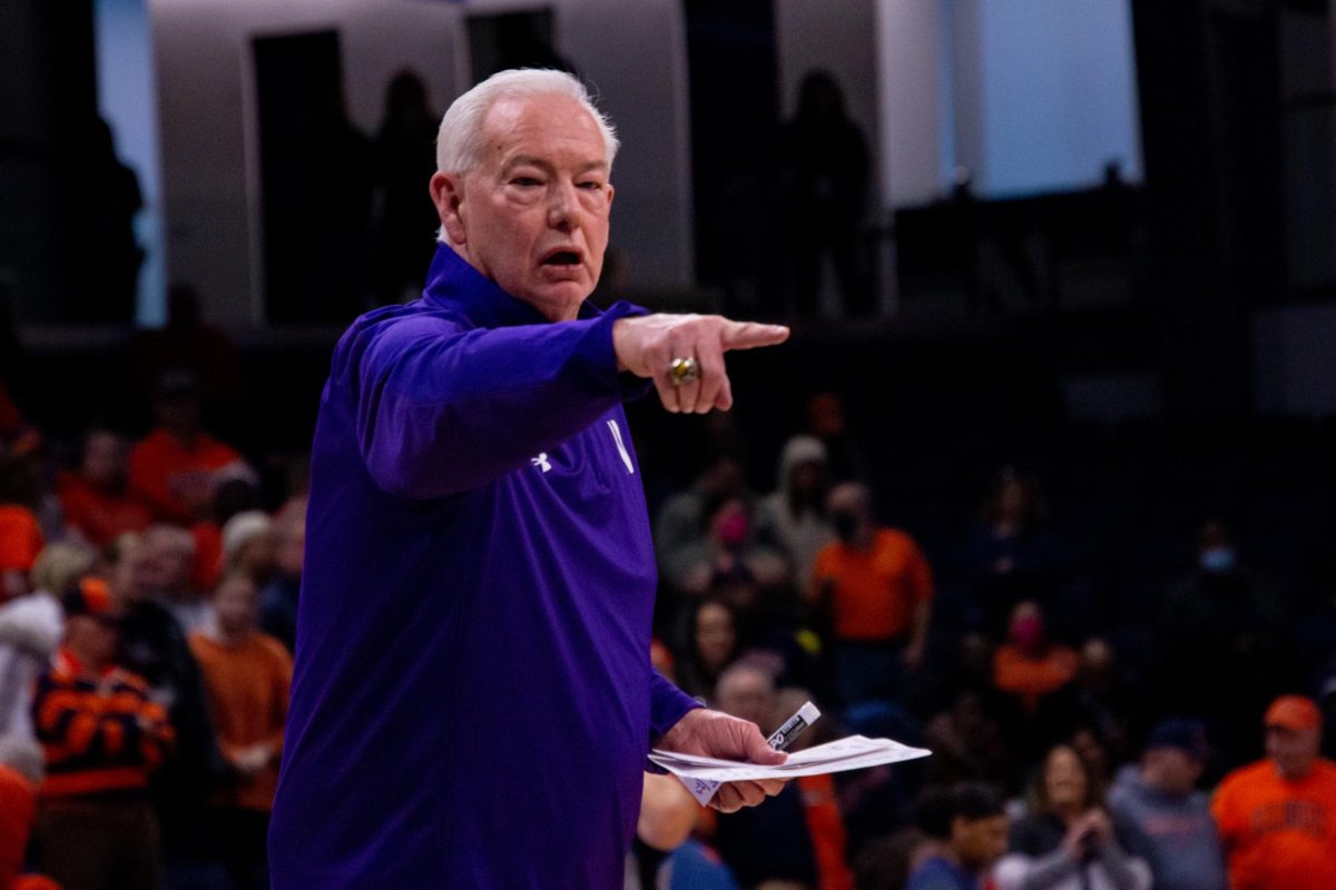 Northwestern coach Joe McKeown. McKeown spoke at WNUR's "Fired Up with Joe McKeown" event Tuesday.