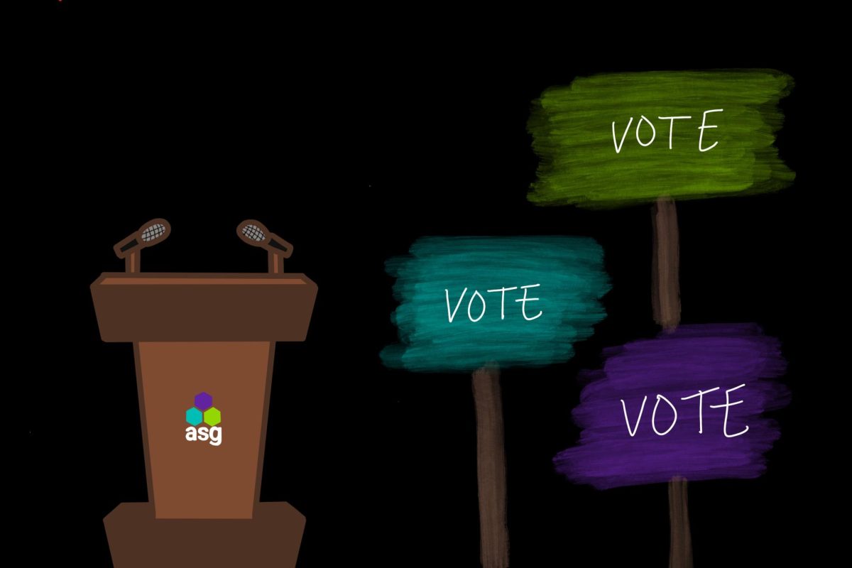 Presidential candidate Nicole Aguilar-Medina and vice presidential candidate Anna Alava are facing off against co-presidential candidates Caleb Snead and Ty’Shea Woods in the ASG election.