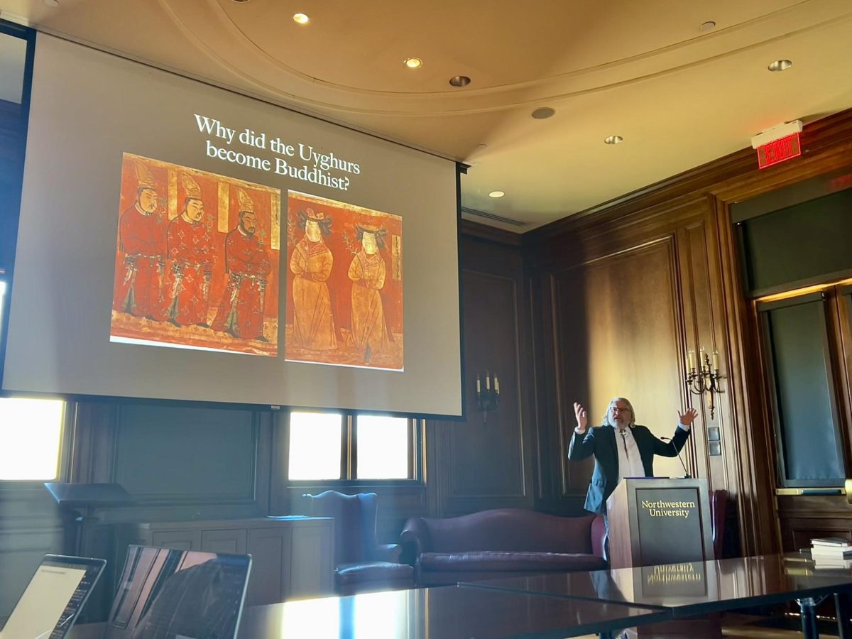 Students and faculty listen to SMU history Prof. Johan Elverskog’s talk on how the Uyghurs began practicing Buddhism before adopting Islam.
