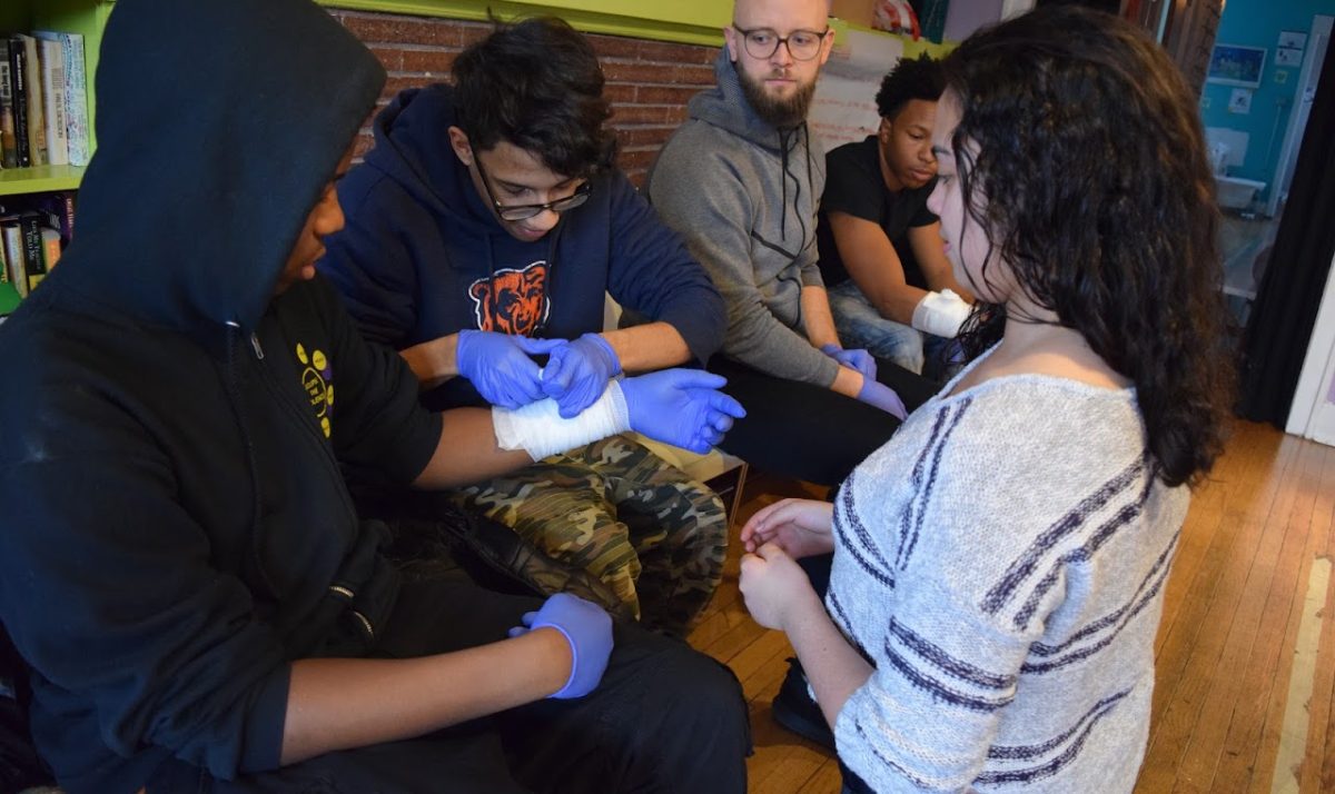 A photo of students at a Red Cross training.