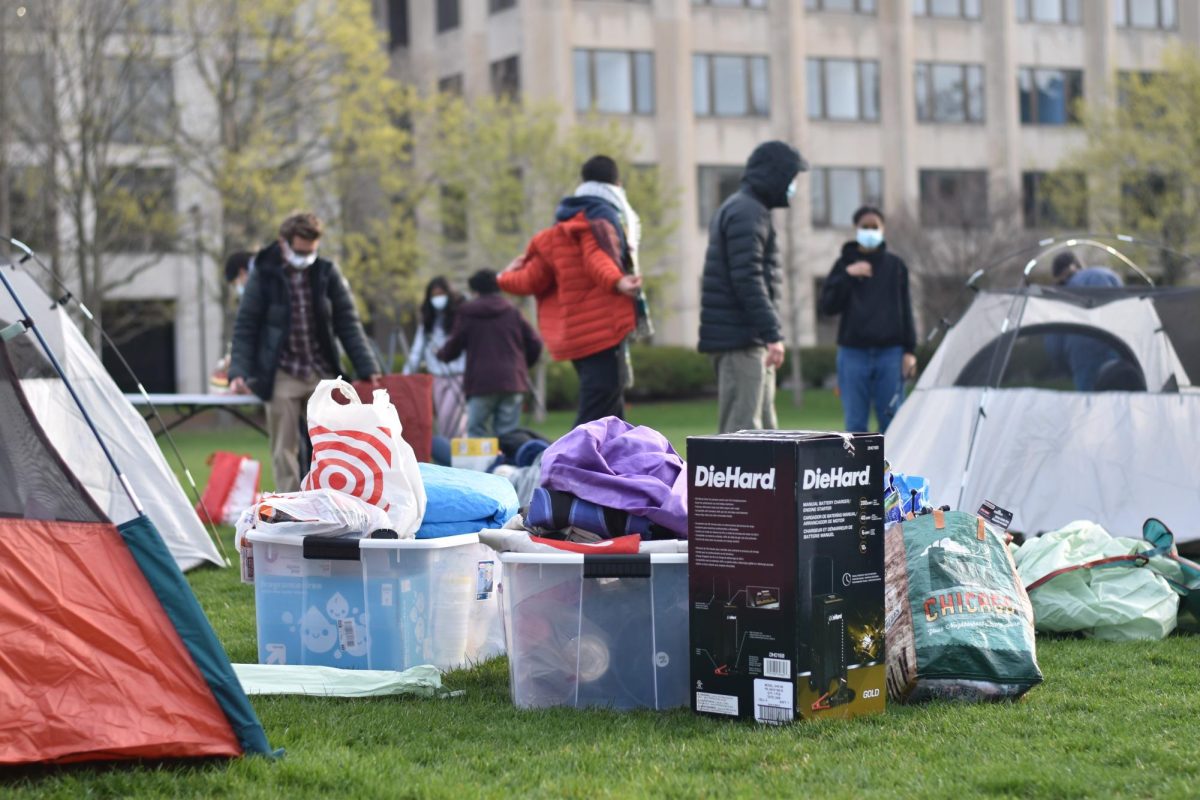 About two dozen activists began setting up tents Thursday morning.