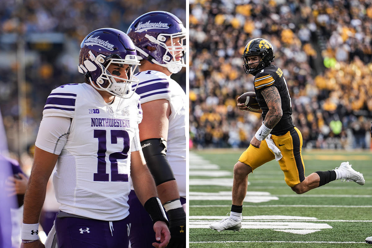 Northwestern quarterback Jack Lausch and Iowa quarterback Brendan Sullivan faced off for the first time since their spring ball quarterback battle on Saturday.