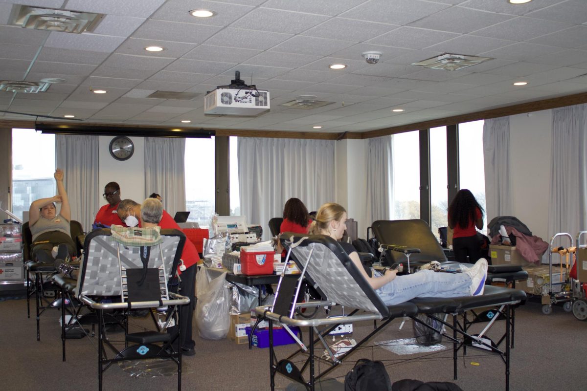 The blood drive initially had around 45 donors with appointments, but the number increased with walk-in participants.