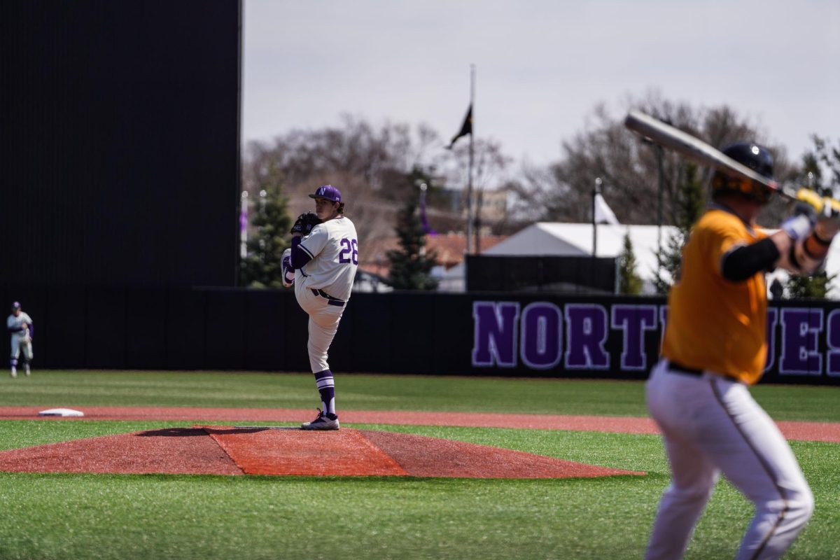 Freshman right-hander Matthew Kouser prepares to throw a pitch against Iowa last weekend.