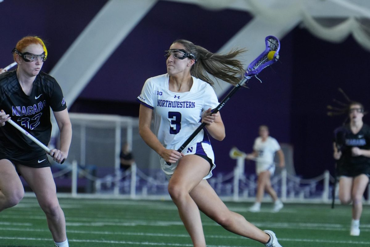 Freshman attacker Aditi Foster in a game earlier this season. Foster scored two goals against Maryland Sunday, including a game-winner.