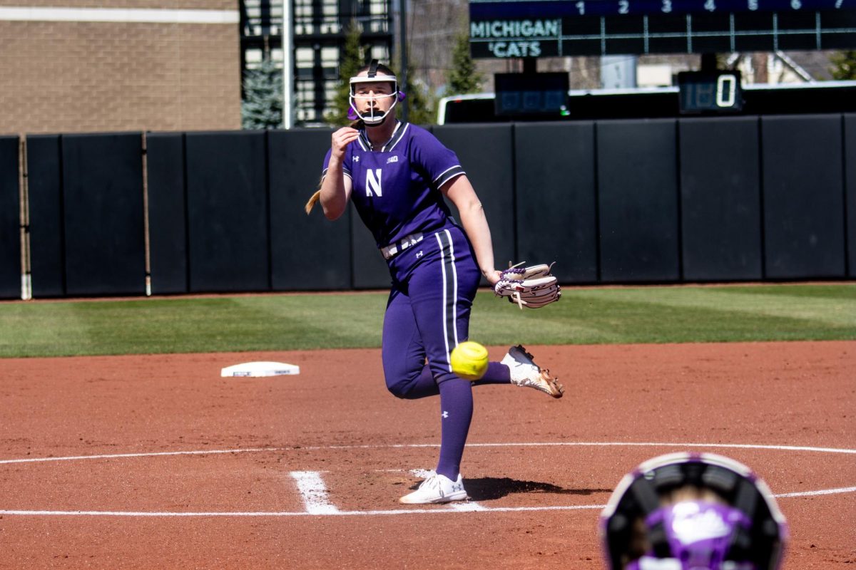Sophomore pitcher Riley Grudzielanek throws a pitch in a game last season.
