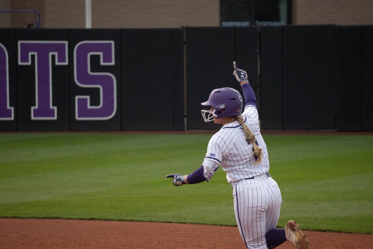Senior catcher Lauren Sciborski rounds the bases after hitting a home run earlier this season. Sciborski started all three games behind the dish at UCLA, filling in for typical-starter sophomore catcher Emma Raye.