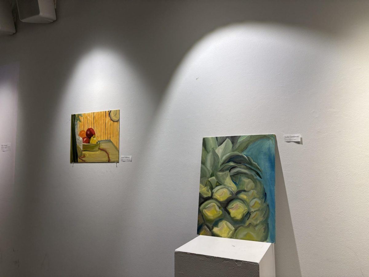 Two of Lulu Goldman’s pieces on display