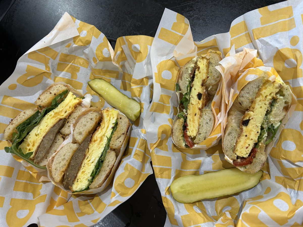 We opted for the Eggy Vedder, sub bacon for veggie sausage (pictured left) and the RBG (pictured right). 