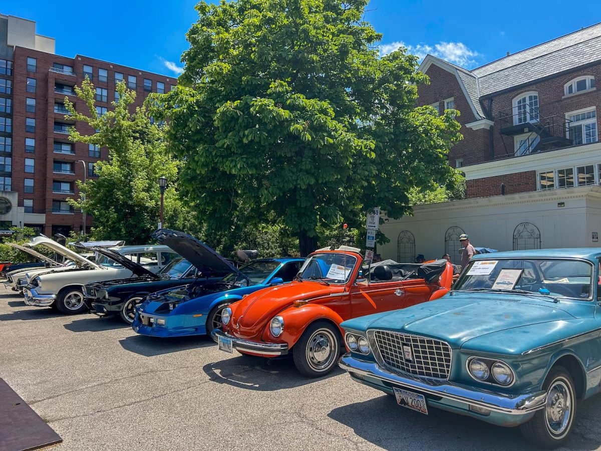 40 classic cars were on display in the Evanston Public Library parking lot.